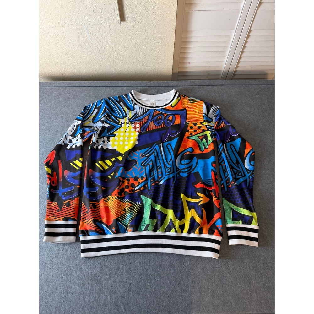 Artsie Pop Art A Wish Come True Graffiti Pullover‎ Top S Multi Color Streetwear